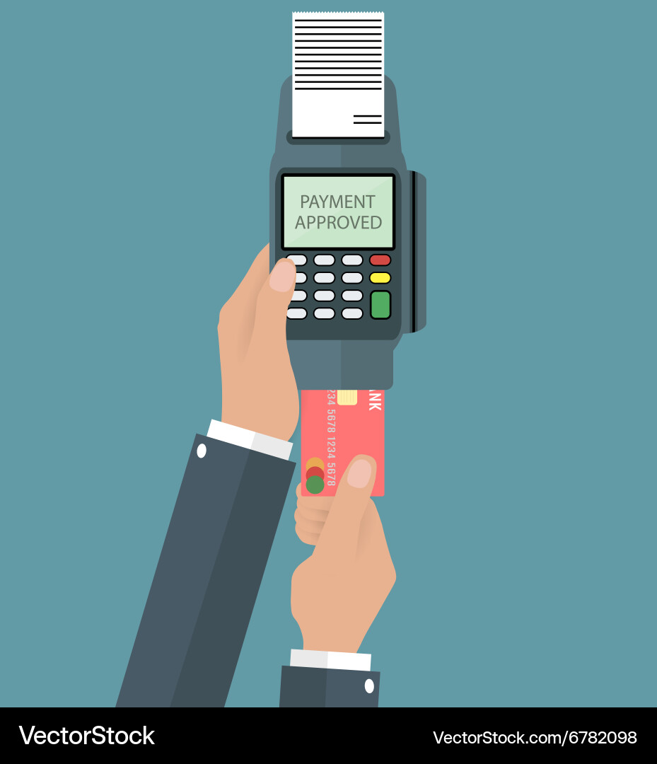 Using pos terminal concept vector image