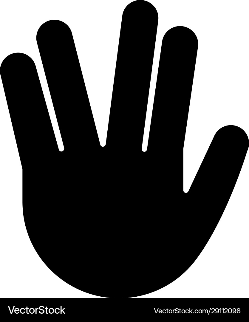 Vulcan salute emoji glyph icon vector image