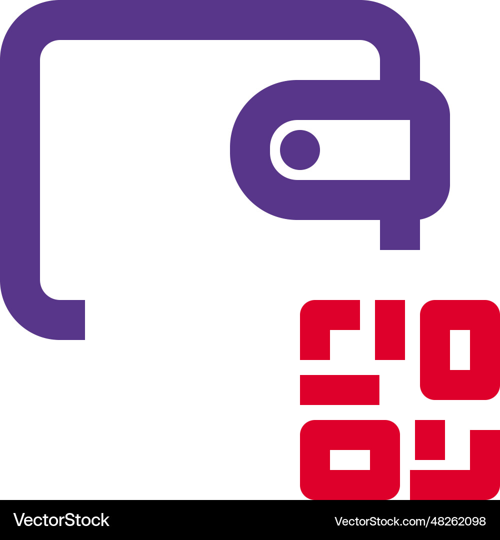 Wallet with qr code for secure payments Vector Image