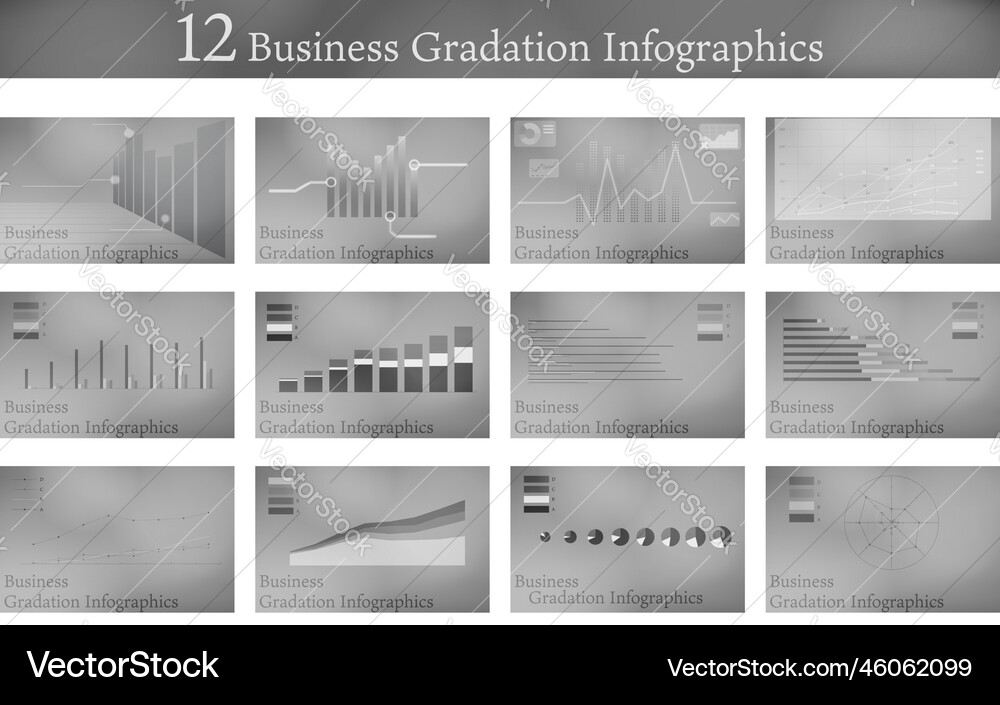 12 types of business graph set 12 types of business graph set Vector Image