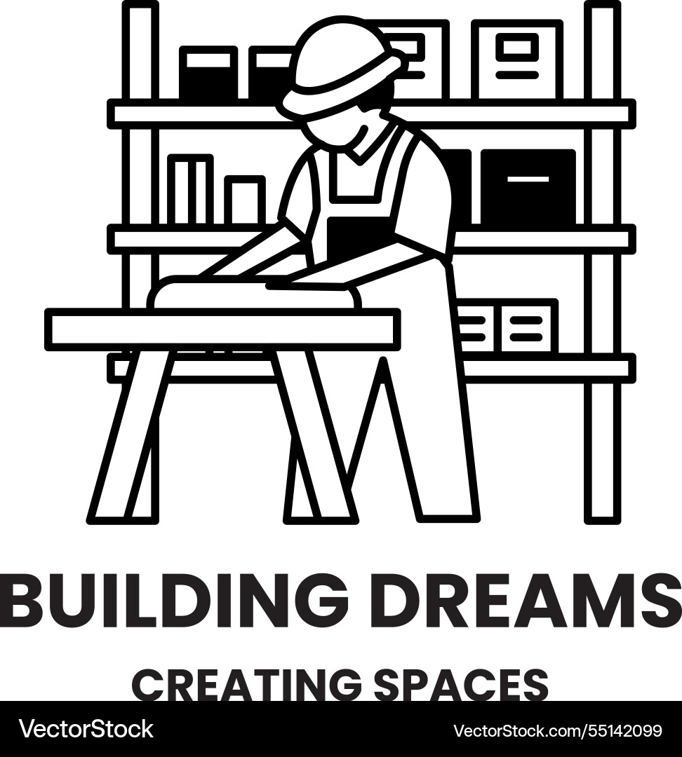 A man is working on project in workshop Vector Image