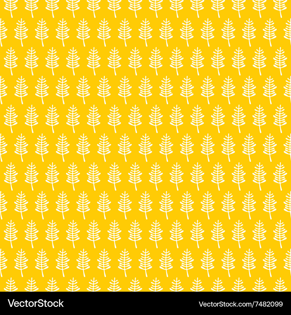 Abstract leaf pattern in yellow background design vector image