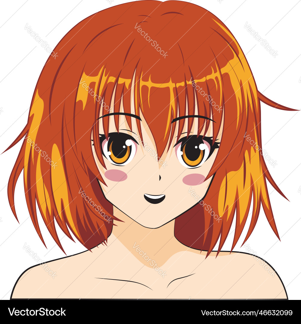 Anime Mädchen porträt vektorbild
