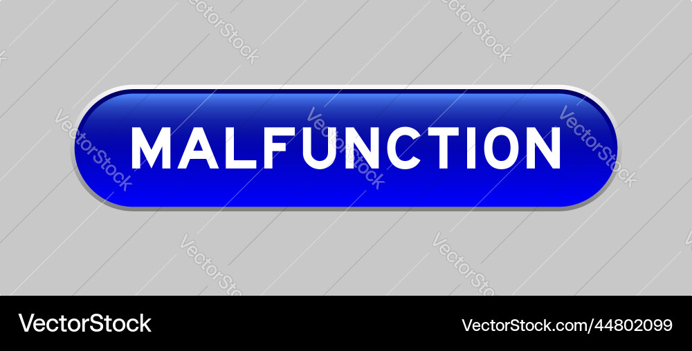 Blue color capsule shape button with word vector image