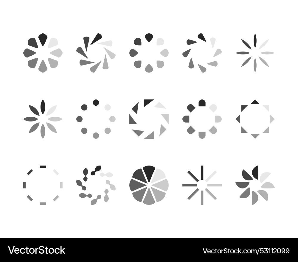 Collection loading bar status icon set of loaded Collection loading bar status icon set of loaded Vector Image