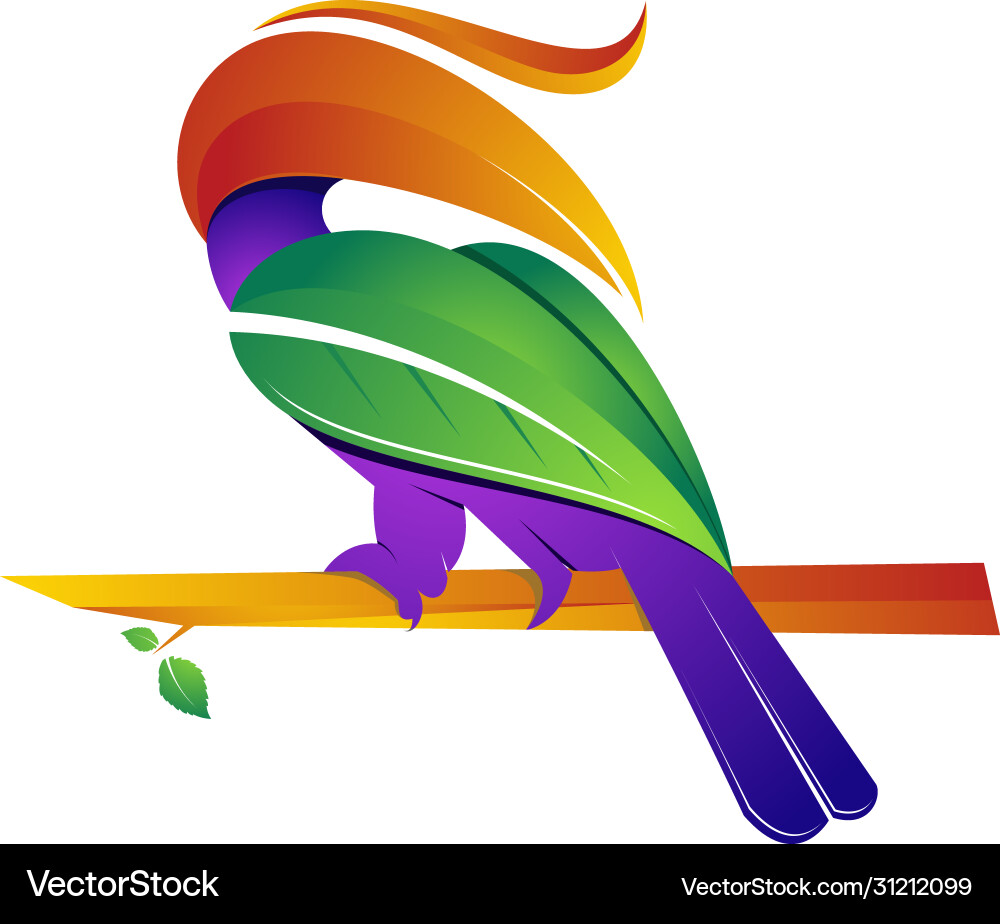 Colorful logo design natural bird Colorful logo design natural bird vector image