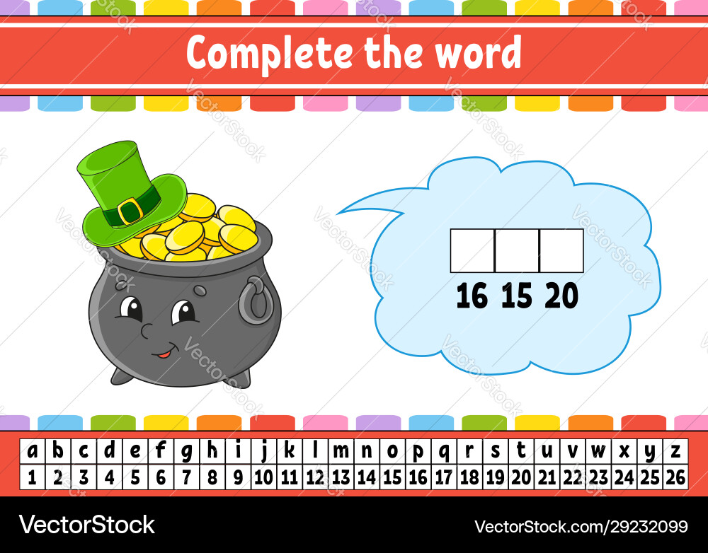 Complete words cipher code learning Vector Image