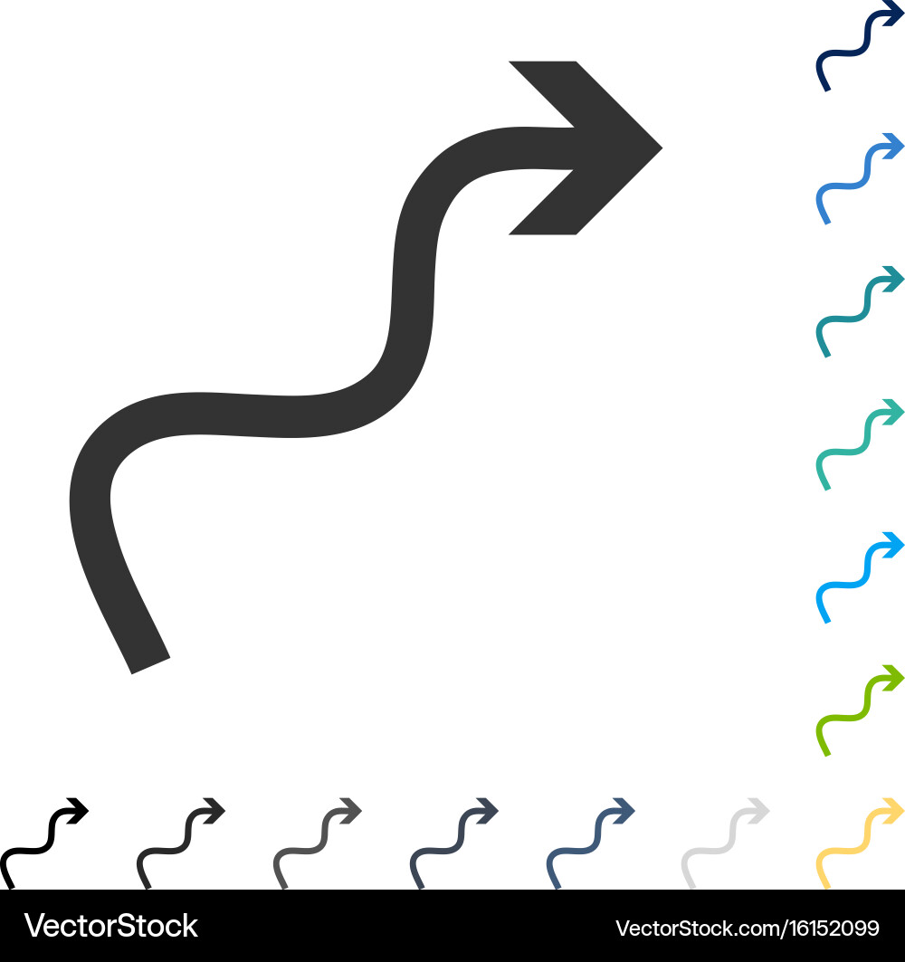 Curve Arrow Icon - Flat Style vector image