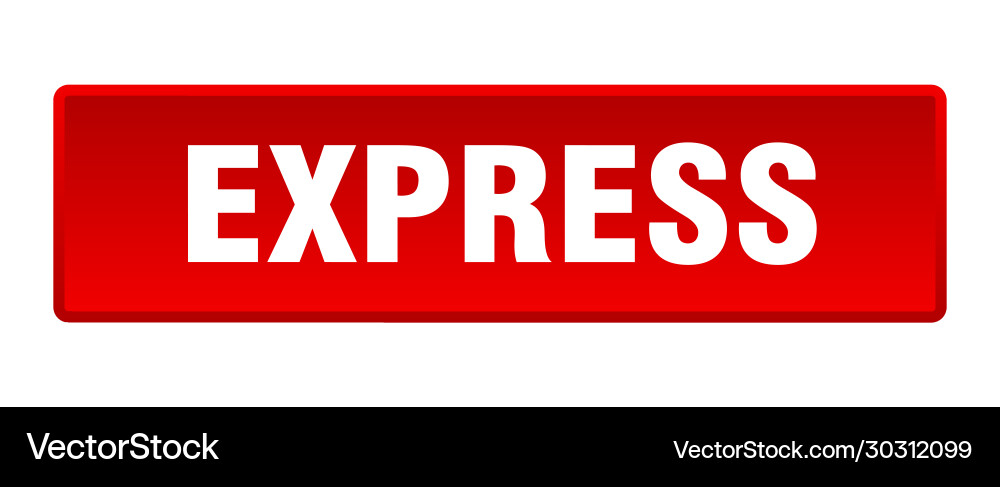 Express button square red push Vector Image