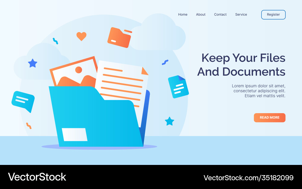 Keep your files and documents file folder icon Keep your files and documents file folder icon Vector Image
