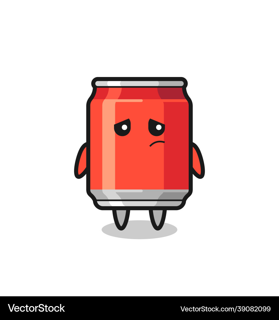 Lazy gesture of drink can cartoon character Lazy gesture of drink can cartoon character vector image