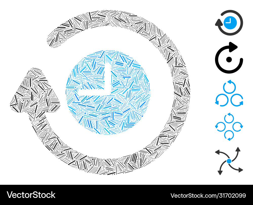 Line mosaic repeat clock icon Line mosaic repeat clock icon vector image