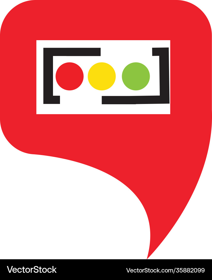 Map pointer traffic light signal - icon Map pointer traffic light signal - icon Vector Image