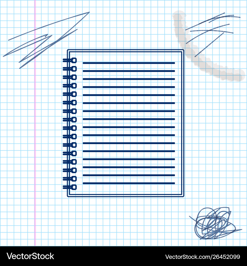 Notebook line sketch icon isolated on white Vector Image