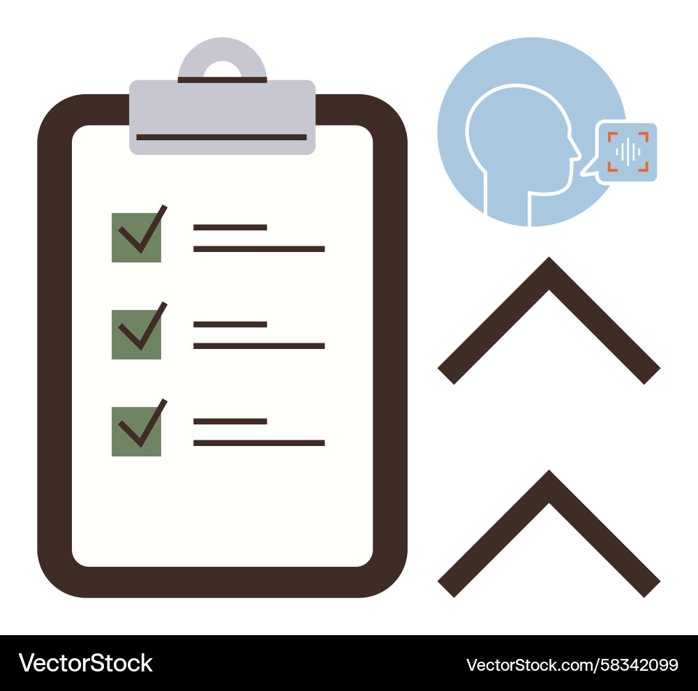 Progress Task Checklist with Speech Vector Image