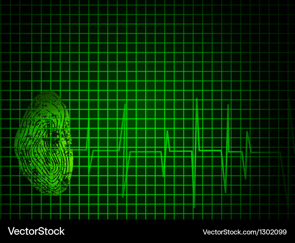 Secure Green Background with Fingerprint vector image