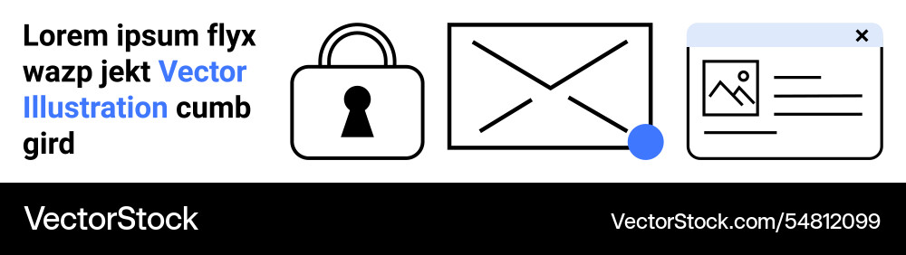 Security email notification and web content vector image
