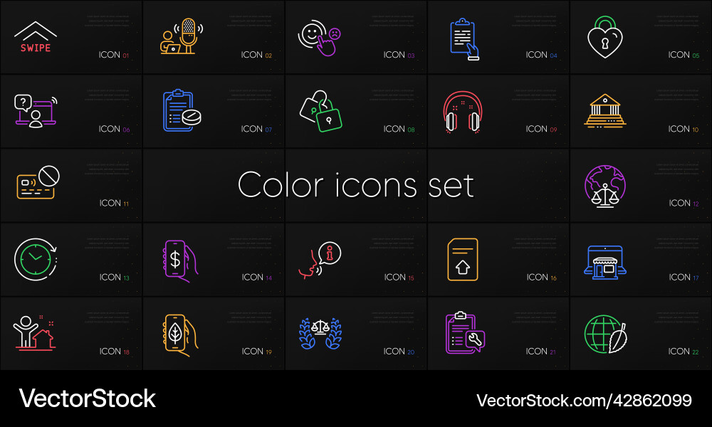 Set of justice scales ecology app and upload file vector image