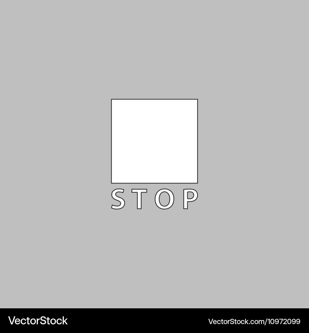 Stop button computer symbol vector image