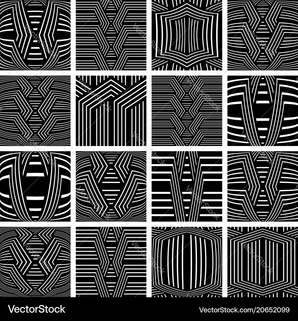 Striped patterns set Vector Image