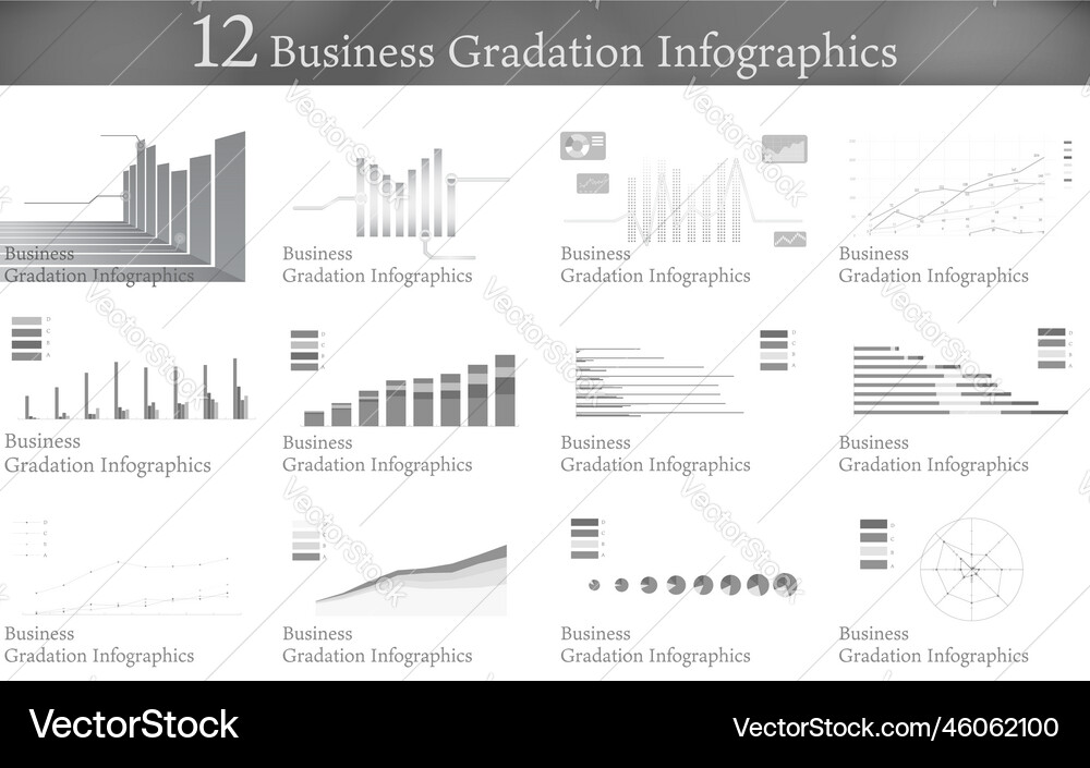 12 types of business graph set 12 types of business graph set Vector Image