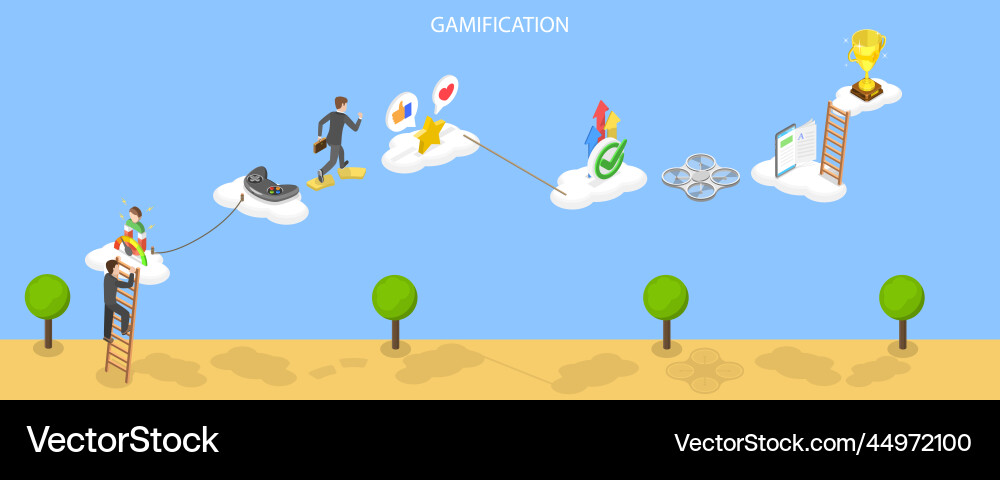 3d isometric flat conceptual Royalty Free Vector Image