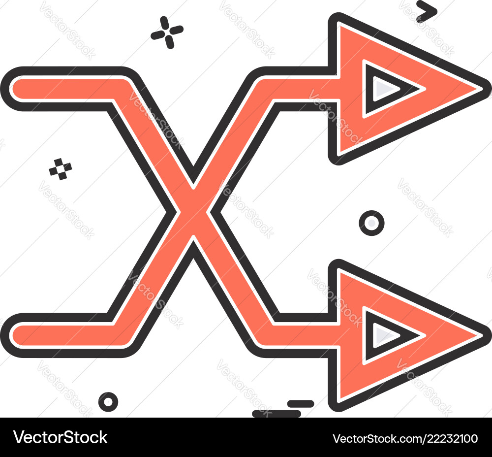 Arrow direction intersecting right two icon design Arrow direction intersecting right two icon design vector image