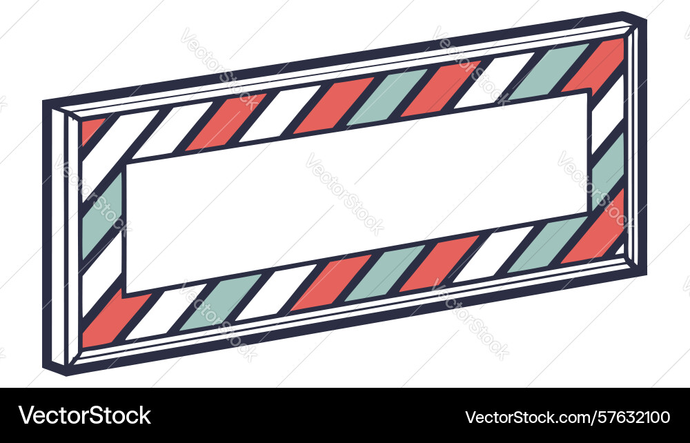 Bold rectangular frame with diagonal striped vector image