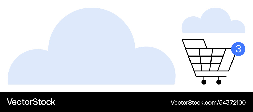Cloud-based shopping cart with pending items Cloud-based shopping cart with pending items Vector Image