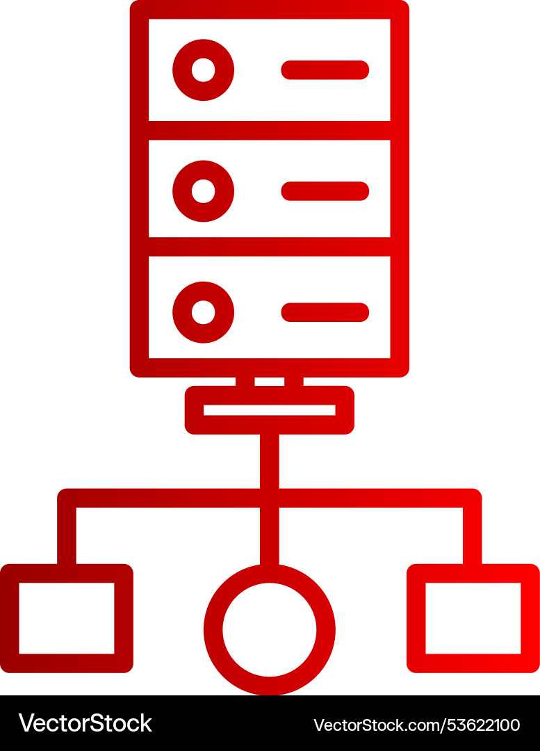 Cluster computing line gradient icon vector image
