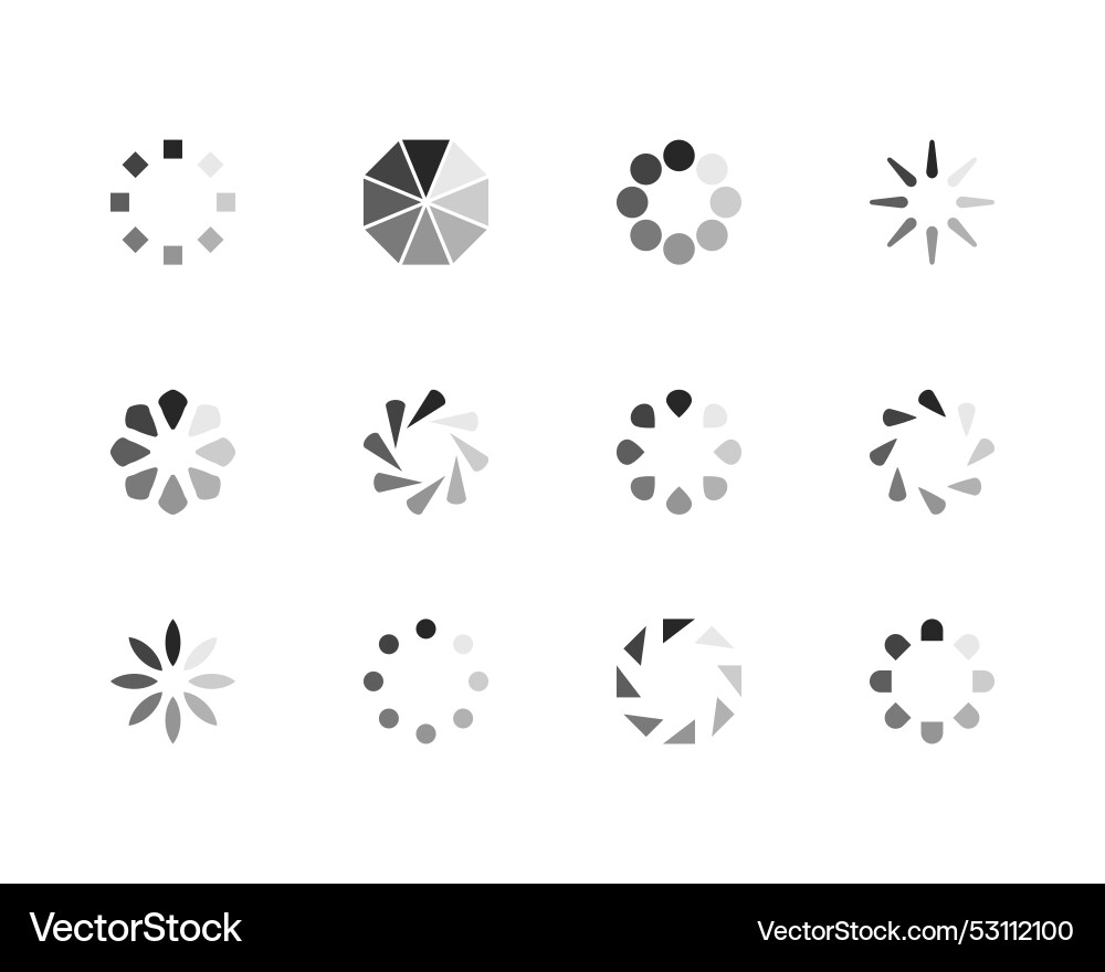 Collection loading bar status icon set of loaded Collection loading bar status icon set of loaded vector image