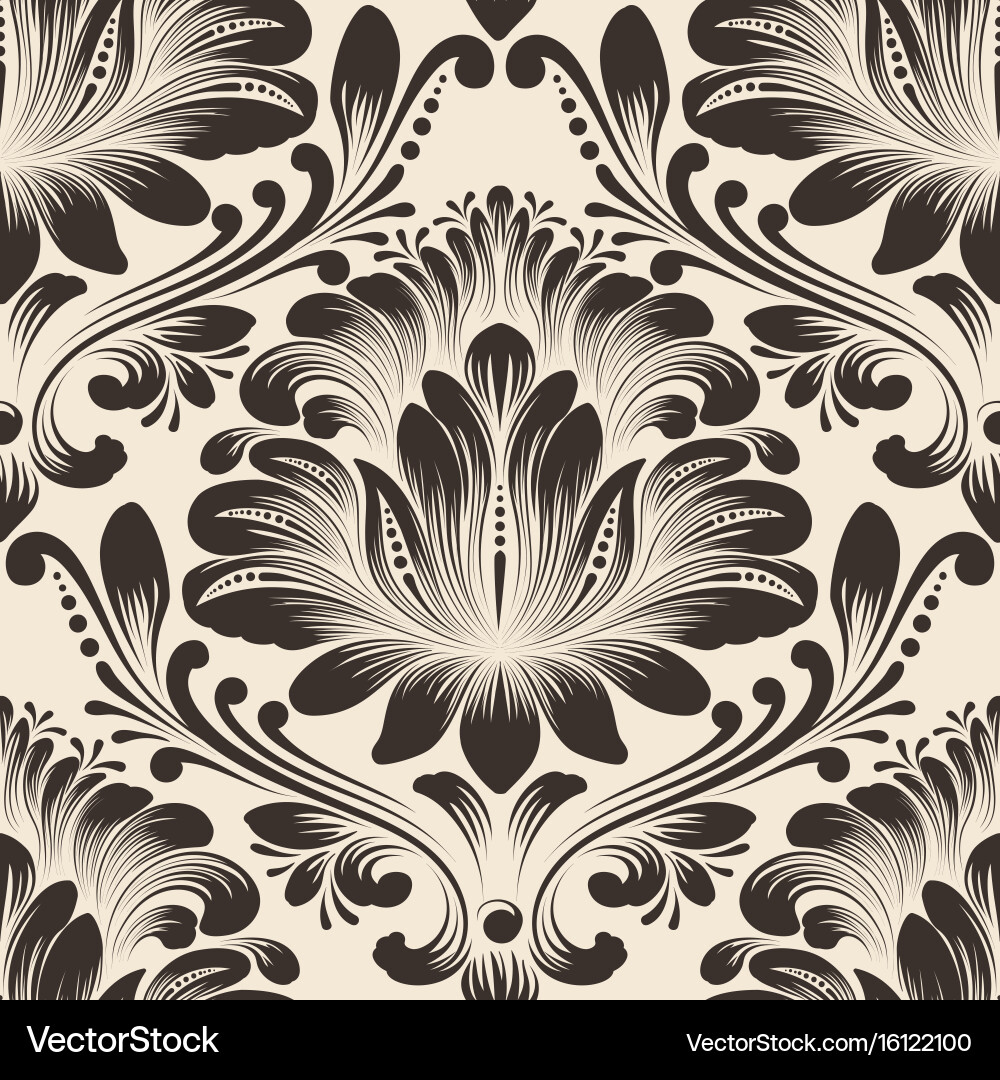 Damask seamless pattern element classical vector image