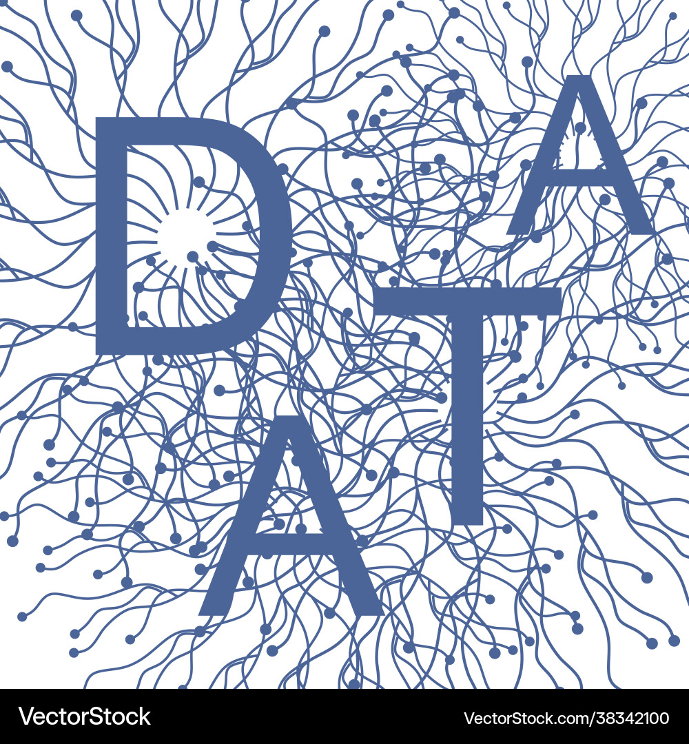 Data text lines with dots connected style Data text lines with dots connected style vector image
