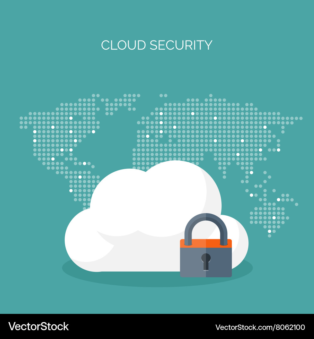 Flat cloud computing vector image