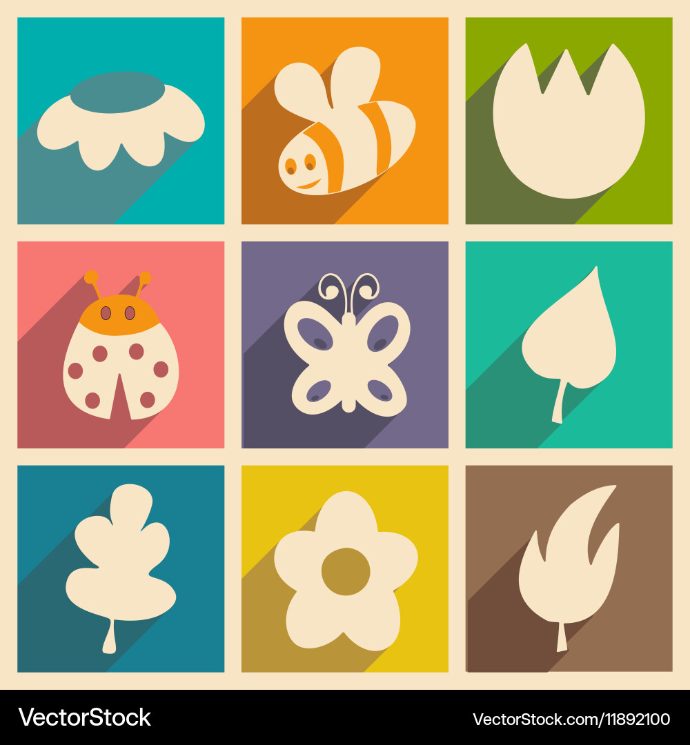 Flat with shadow concept and mobile application vector image
