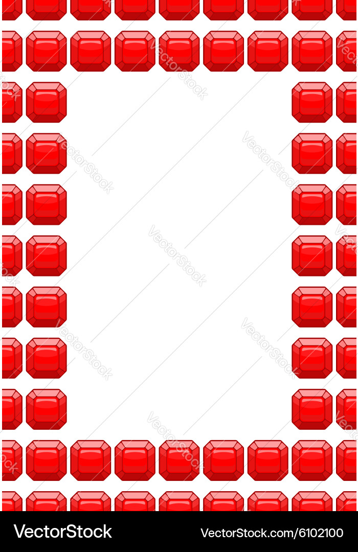 Frame of rubies red box with space for text Vector Image