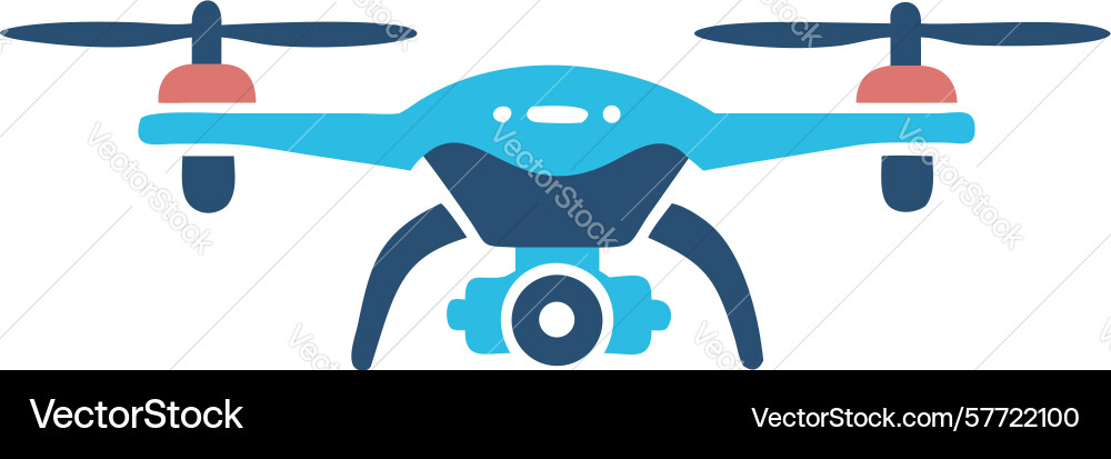 Front view blue drone icon design generative ai Vector Image