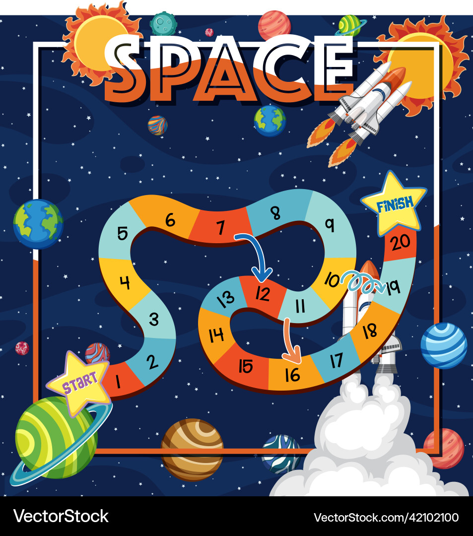 Game template with space theme background Game template with space theme background Vector Image
