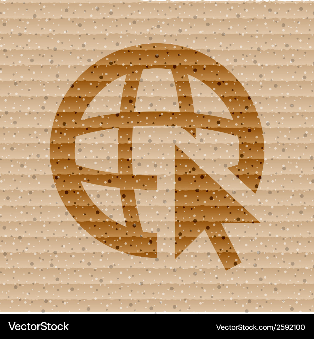 Globe flat modern web button and space for your Vector Image