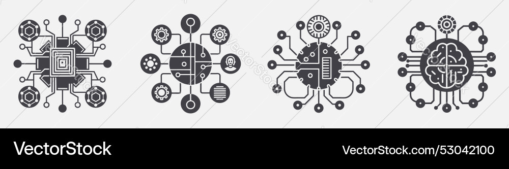 Integration artificial intelligence in various Vector Image