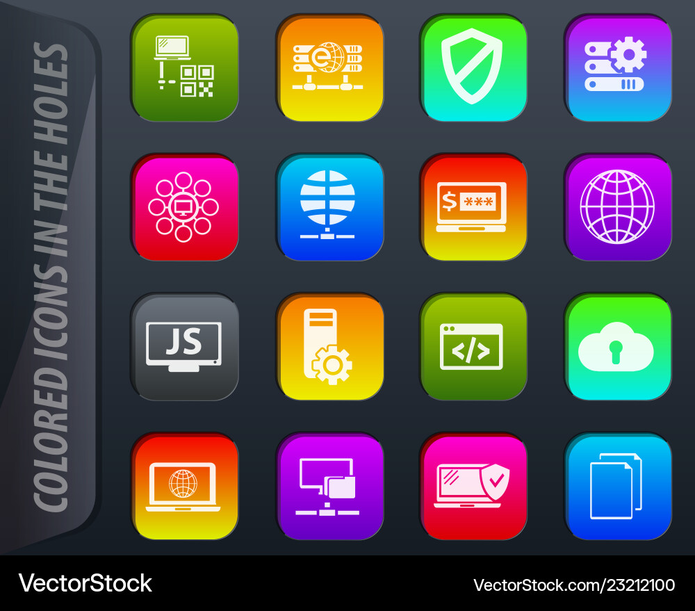 Internet server network icons set Internet server network icons set Vector Image