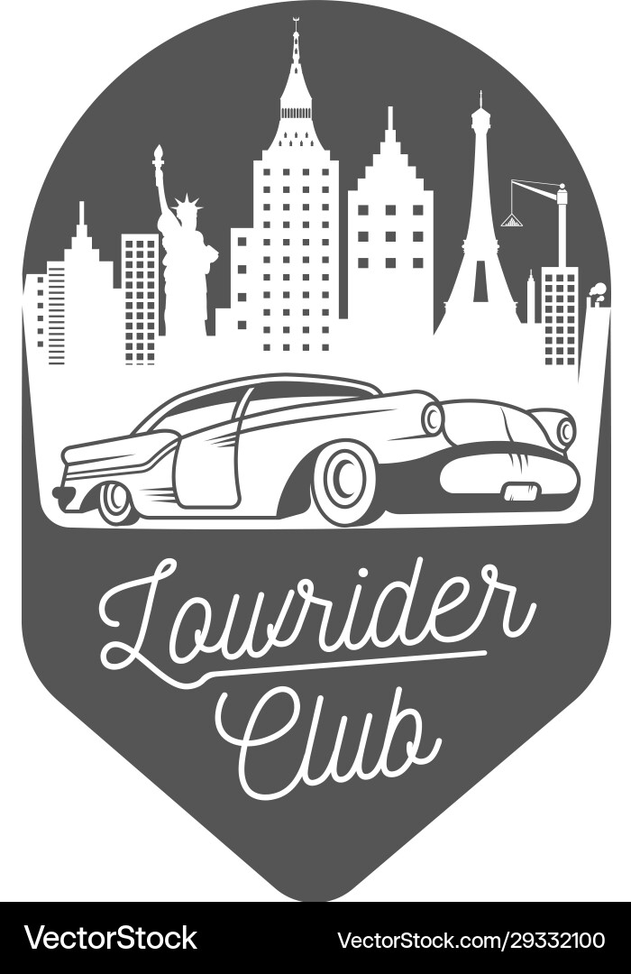 Lowrider club logotype Lowrider club logotype vector image