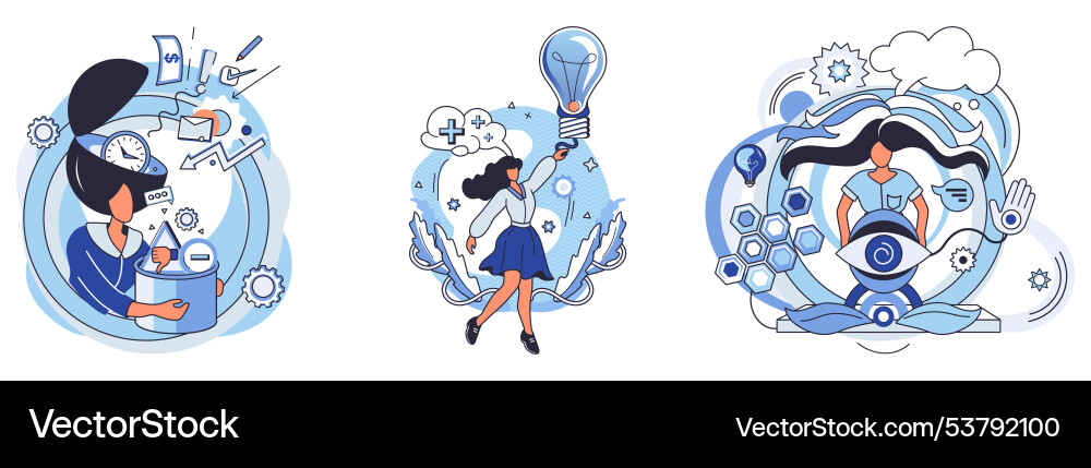 Multitasking innovation and exploring future Vector Image