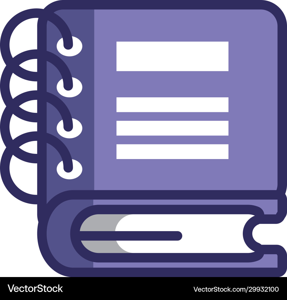 Notebook line and fill style icon Vector Image