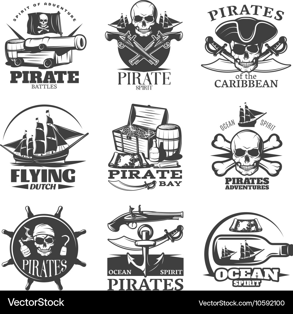 Pirate Emblem Collection Vector Image
