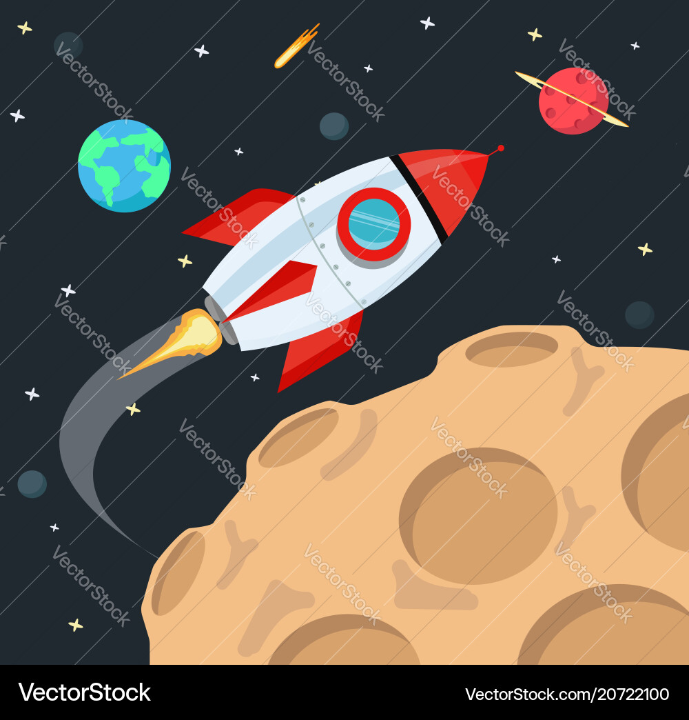 Rocket Launch in Space vector image