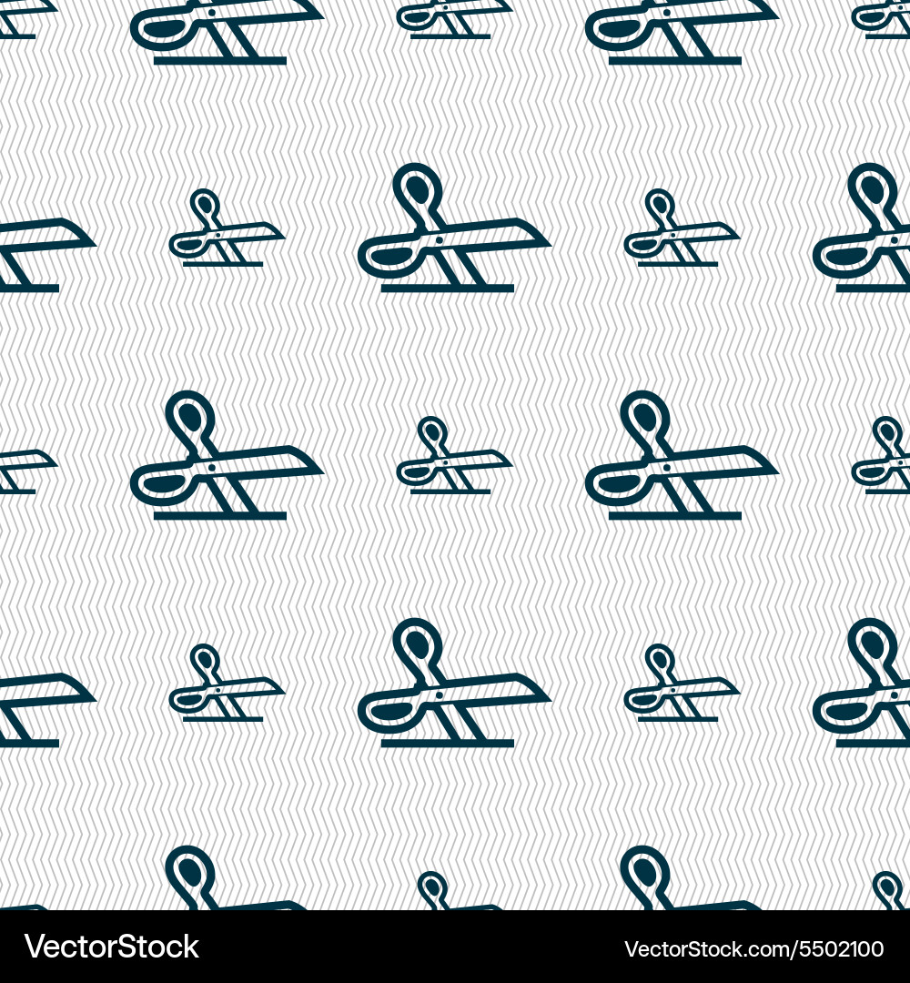 Scissors icon sign seamless pattern with geometric vector image