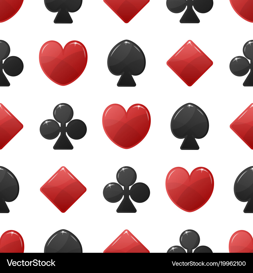 Seamless pattern with card suits vector image