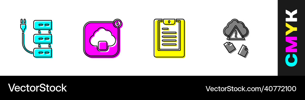 Set server cloud technology data transfer Set server cloud technology data transfer Vector Image