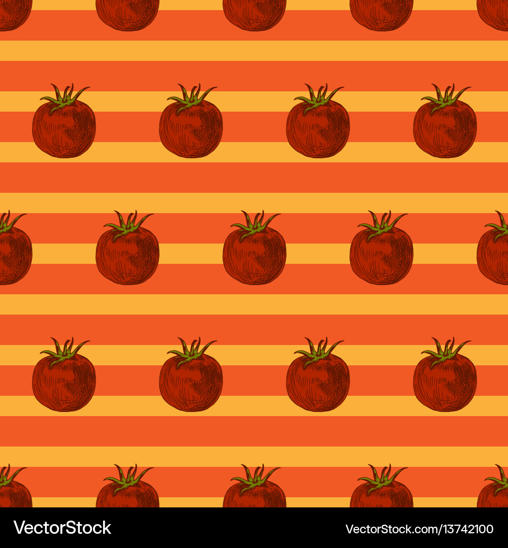 Tomato Pattern - Retro Background vector image